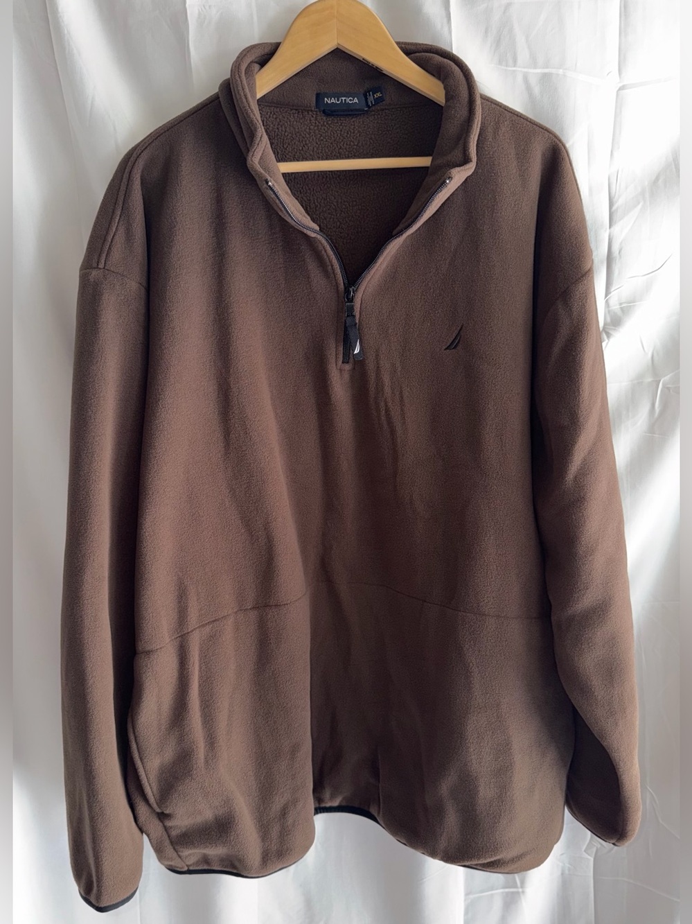 Nautica Men's Brown Half-Zip Fleece Pullover